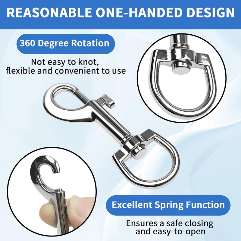MCSDFN 6 Pcs Swivel Eye Bolt Snap Hooks 3.2 Inch Zinc Alloy Single Ended Flag Clips Trigger Bolt Hooks Swivel Snaps for Diving, Pet Leash, Key Chain, Flag, Clothes Line - Image 3